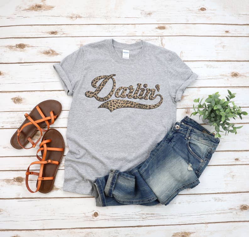 GLITTER AND GLAM - Wholesale Screen Printed T-Shirt - Women's - Leopard Darlin' Shirt0