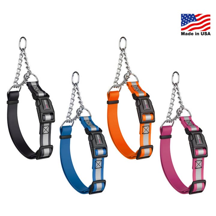 Dogline - Wholesale Pet Collar - Dog - Reflective Biothane Martingale Collar with Quick Release Buckle