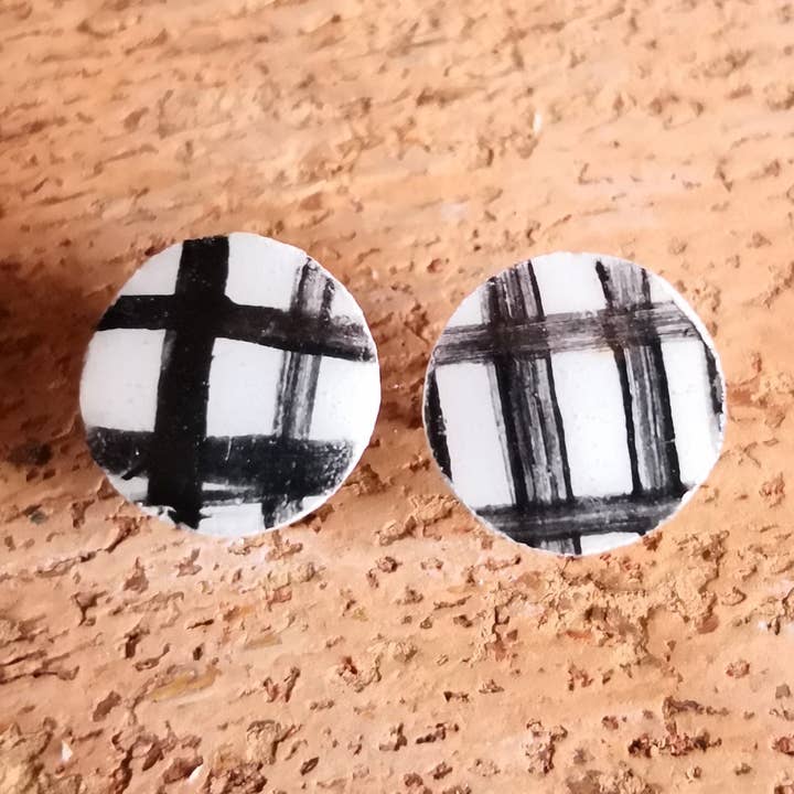 Basic Scotland Earrings, Terracotta, Handmade for wholesale by Elisa Sasso Ceramiche