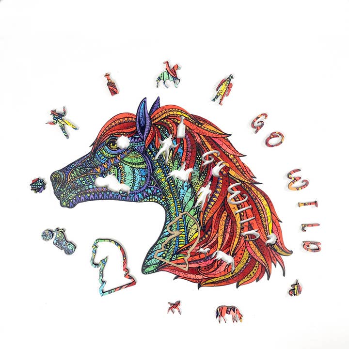 Puzzle de Madeira Cavalo Potente 223 peças por atacado de Go-Puzzle