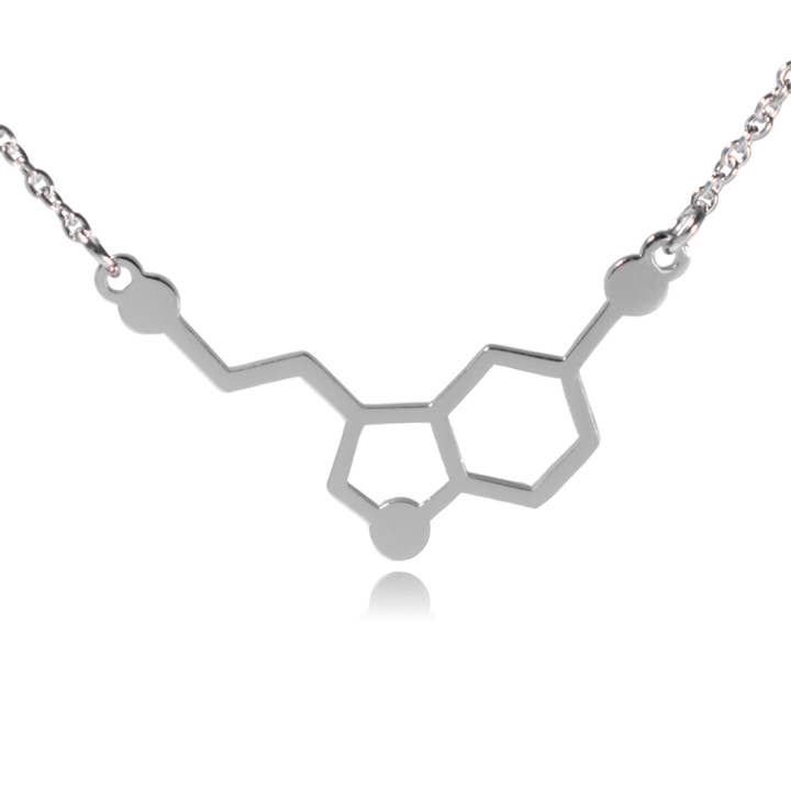 Clayton Jewelry Labs – wholesale Pendant/charm necklace – Serotonin Neurotransmitter Molecule Stainless Steel Necklace