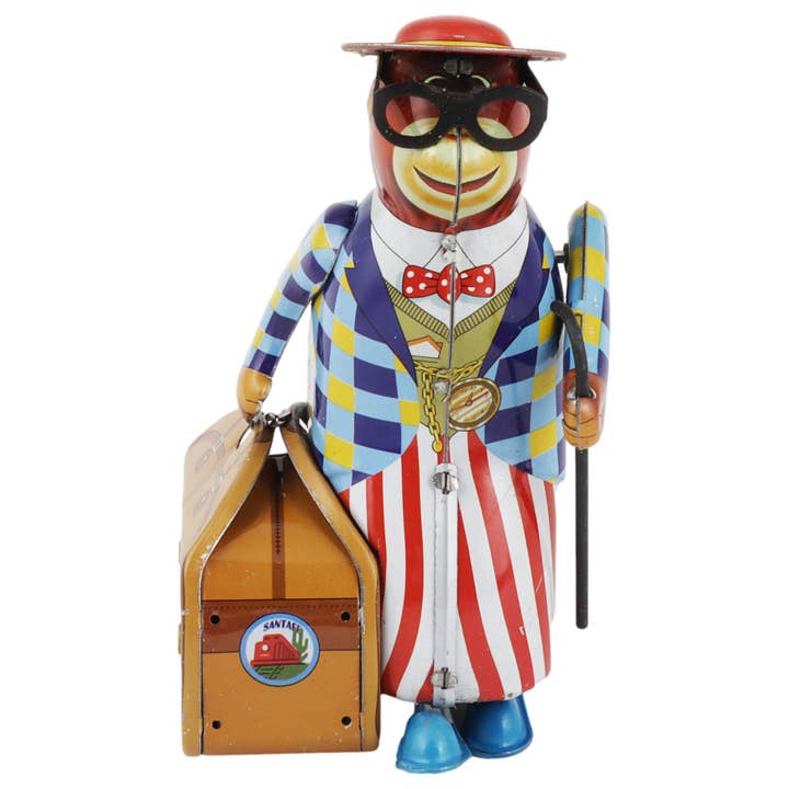 Singe porteur de valise en jouet en tôle valise d'affaires figurine en tôle pour la vente par Tribal Trade GmbH