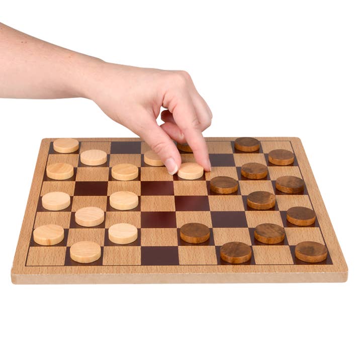 The Toy Network - Wholesale Board Game - 10" WOODEN CHECKERS10