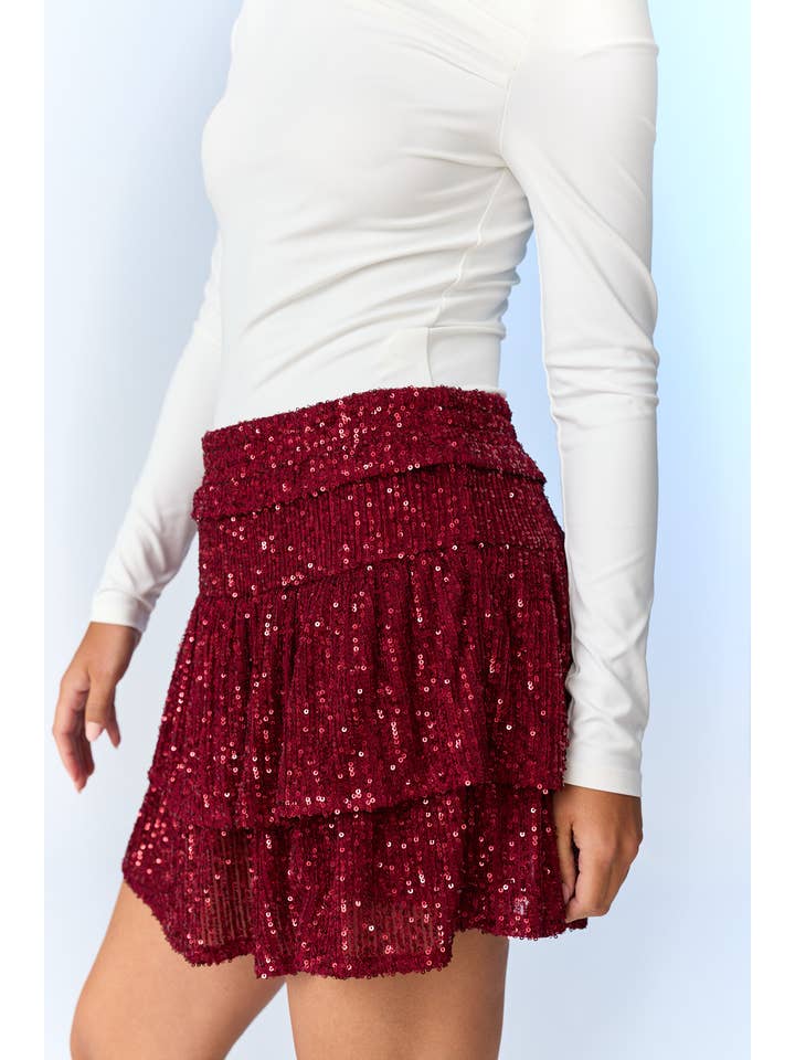 Papermoon - Wholesale Skirt - Women's - PS18588 - Alice Sequin Double Tier Skirt10