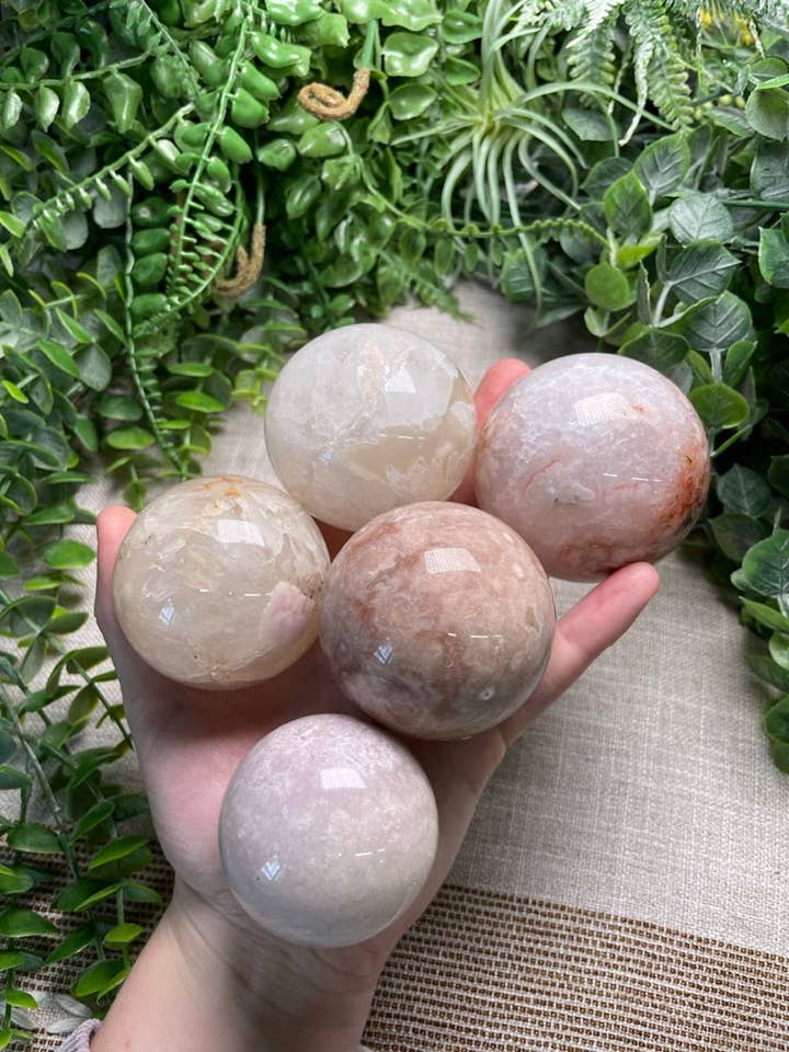 Esfera de ágata de flor por atacado de Copper Ashes