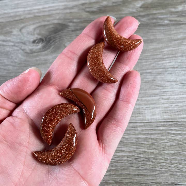 Keystone Crystals - Wholesale Spiritual Stone/Crystal - Assorted Gemstone Moons – 1 Inch Crescent Moon Carvings17