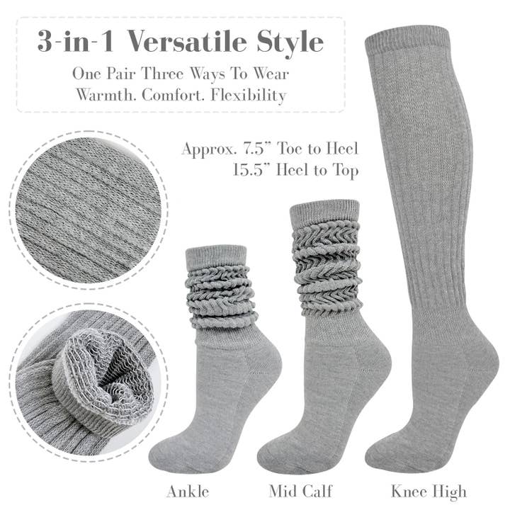 Wrapables.com - Wholesale Socks - Women's - Wrapables Slouchy Scrunch Socks for Women (3 Pair)7