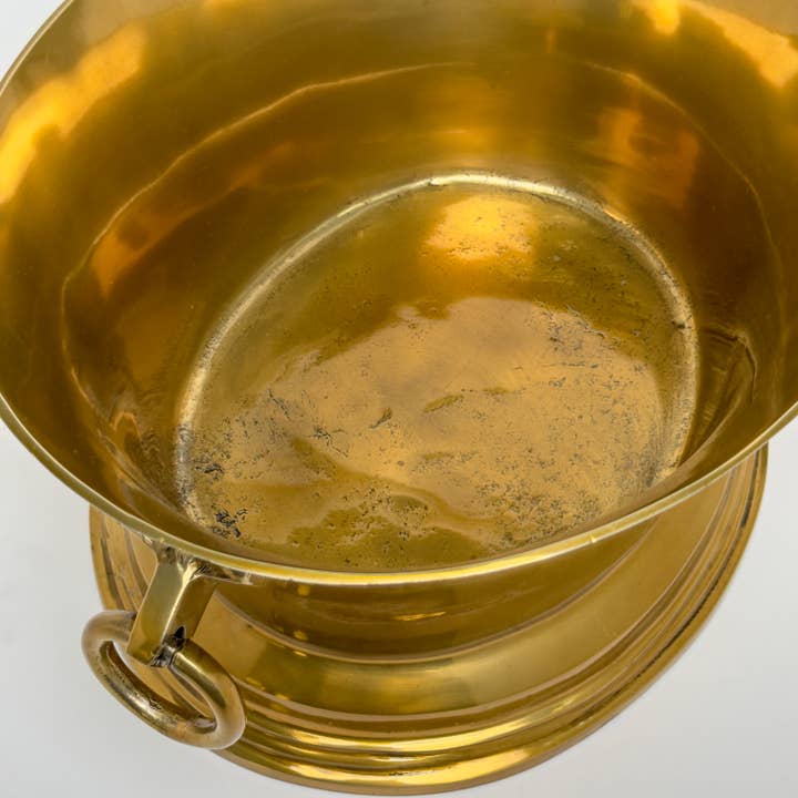 India Handicrafts Inc - Wholesale Decorative Tabletop Object - Antique Brass Champagne Bucket with Ring Handles, 2