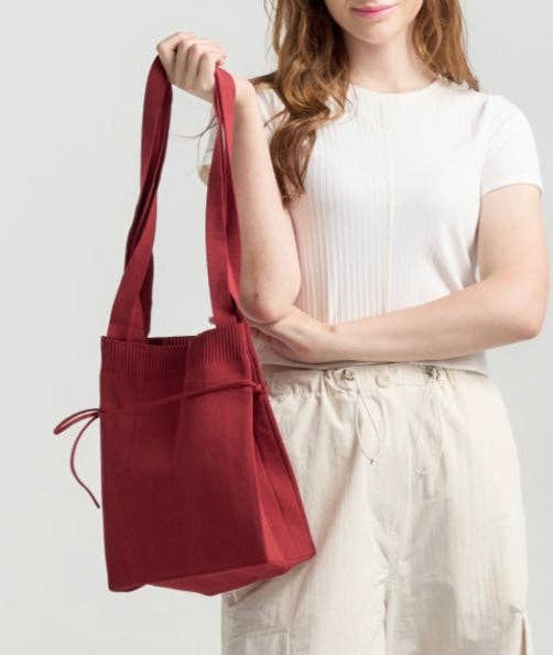 Dotori Dotori - Wholesale Shoulder Bag - Women's - Avery Knit Tote : Wine3