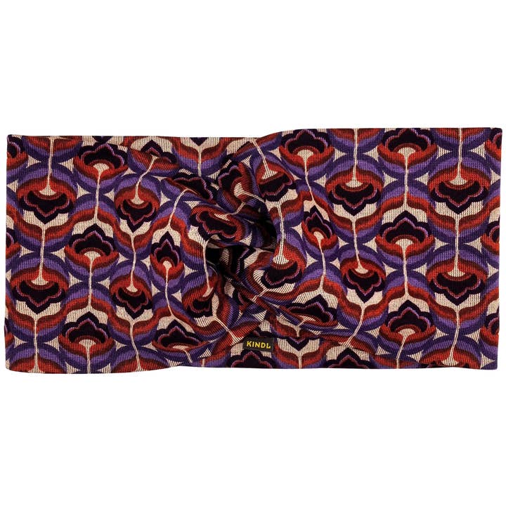 Fascia per capelli stile retrò vintage marrone lilla viola ponte jersey per la vendita all'ingrosso da parte di KINDL wien