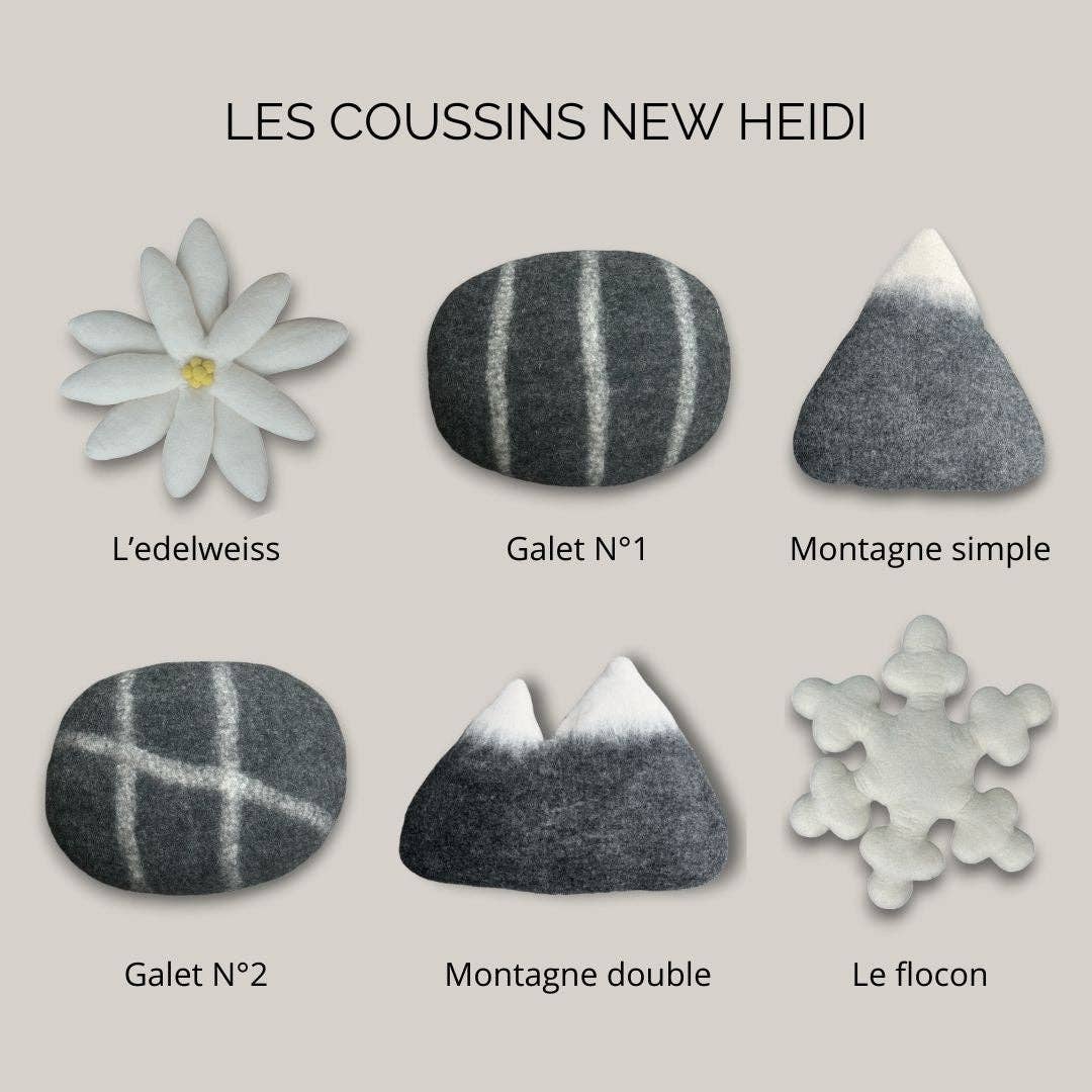 New Heidi - Wholesale Decorative Tabletop Object - Simple Mountain decorative felt cushion - Ethical and artisanal creation New Heidi5