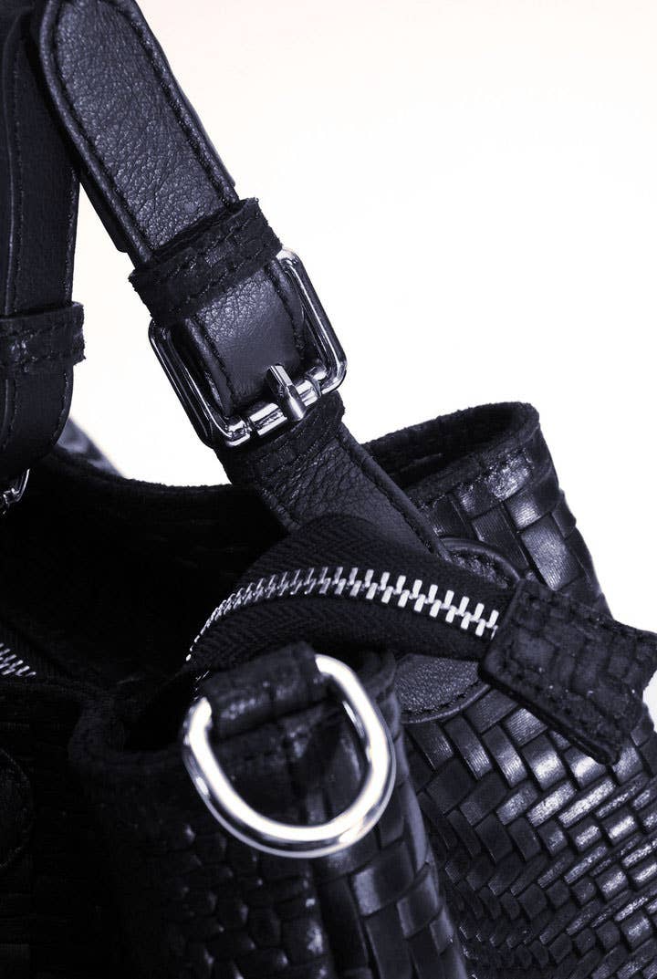 Modesto Bertotto - Wholesale Top Handle Bag - Women's - Marta blue woven print leather maxi bag2