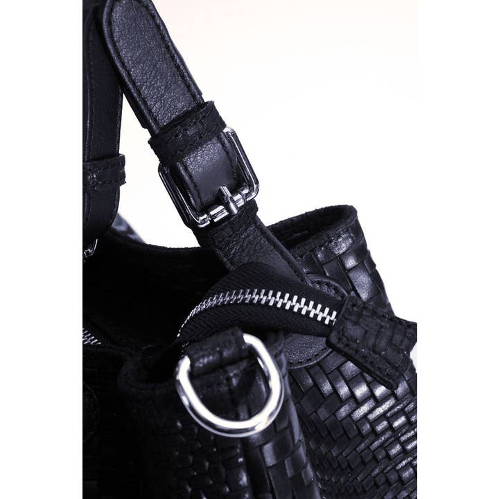 Modesto Bertotto - Wholesale Top Handle Bag - Women's - Marta blue woven print leather maxi bag2