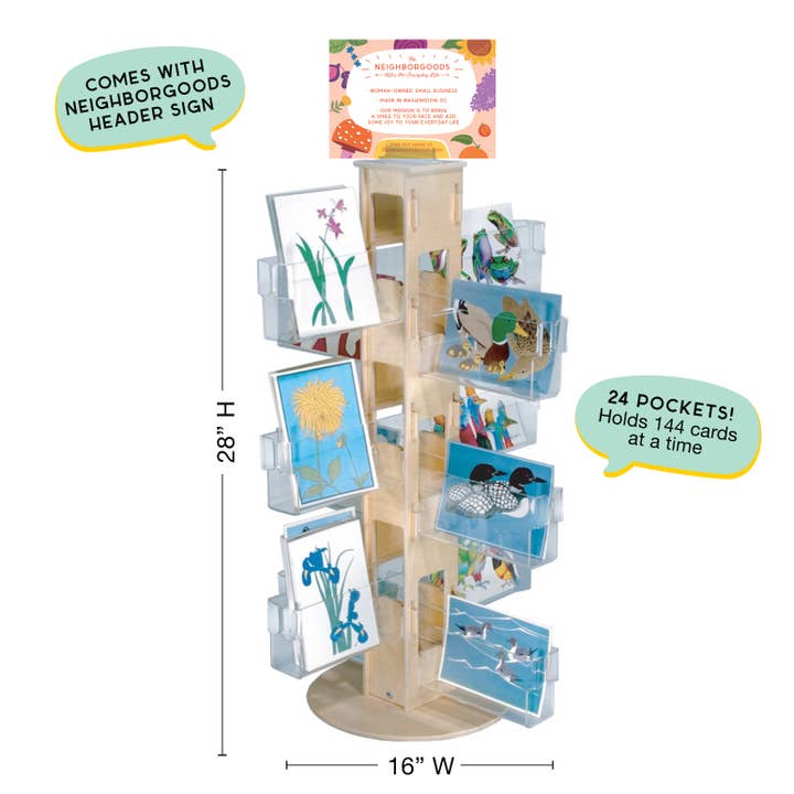 The Neighborgoods - Wholesale Retailerdisplay - 24-vaks gevulde wenskaarten toonbankdisplay