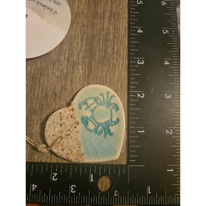 Teal Turtle Studio - Wholesale Ornament - Mini Sandy Crab Heart Ornaments