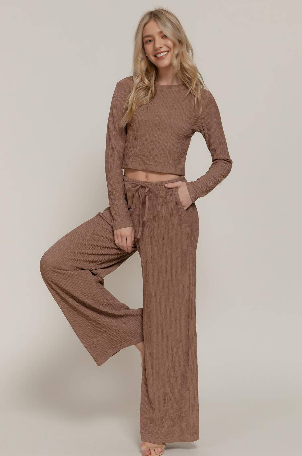42POPS - Wholesale Lounge Set - Women's - , 1008 Long Sleeve Top & Long Pants Set SI-28255
