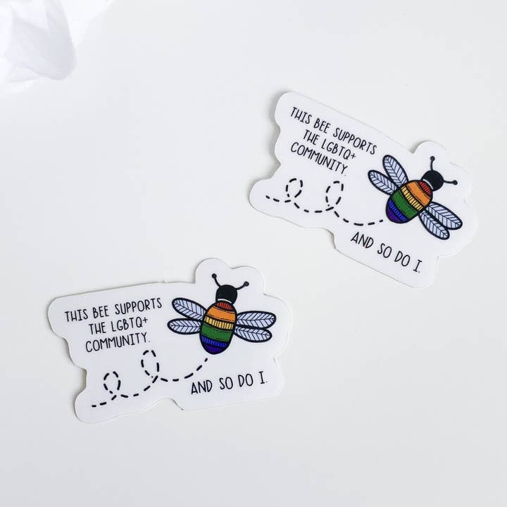 LGBTQ Support Bee Clear stickers for wholesale by Daisy Buffet