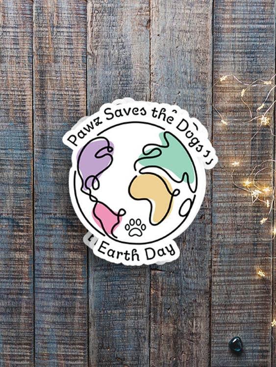 Earth Day Vinyl Sticker for wholesale by PAWZ