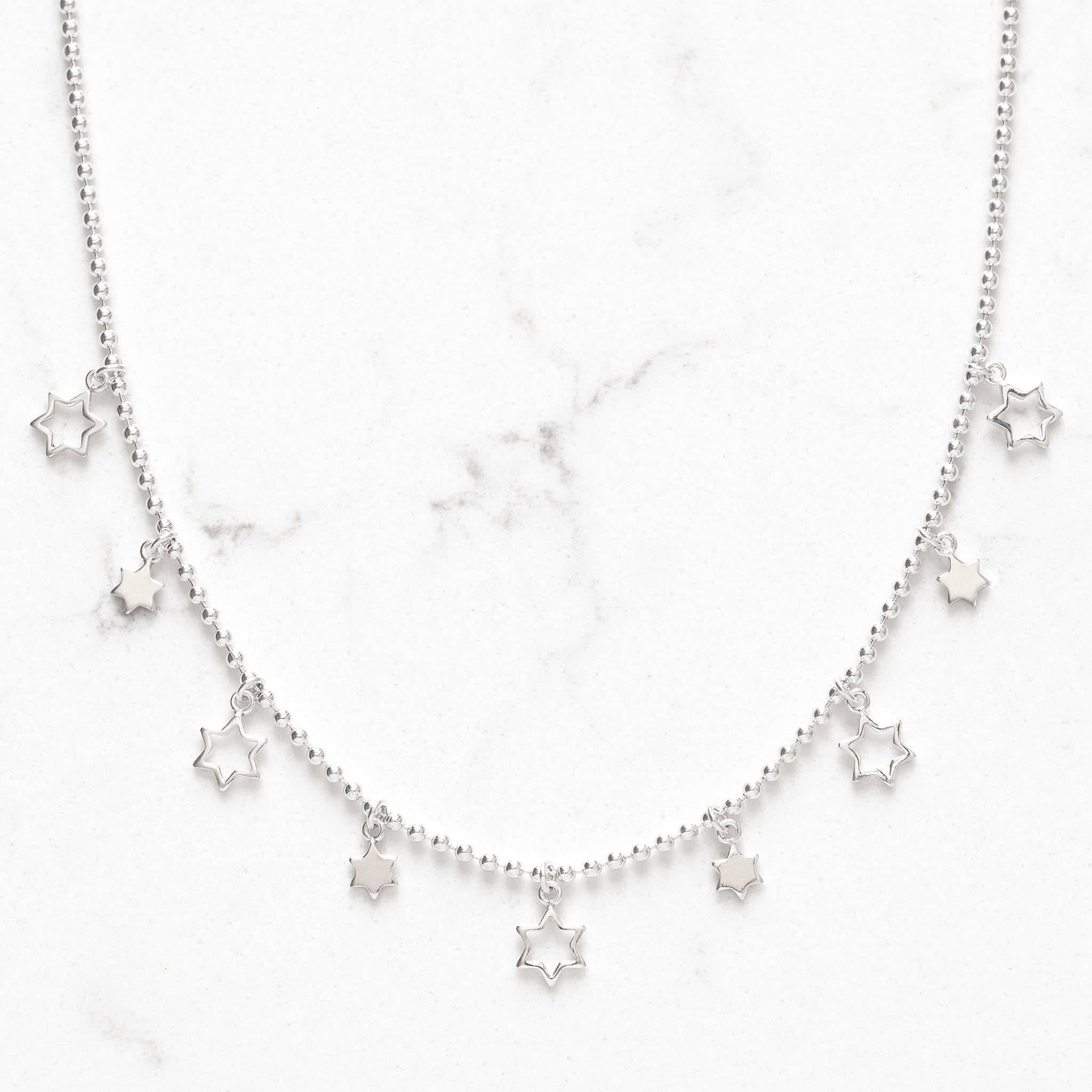 Stitch and Stone – wholesale Pendant/charm necklace – Mini Star of David Charm Necklace in Sterling0