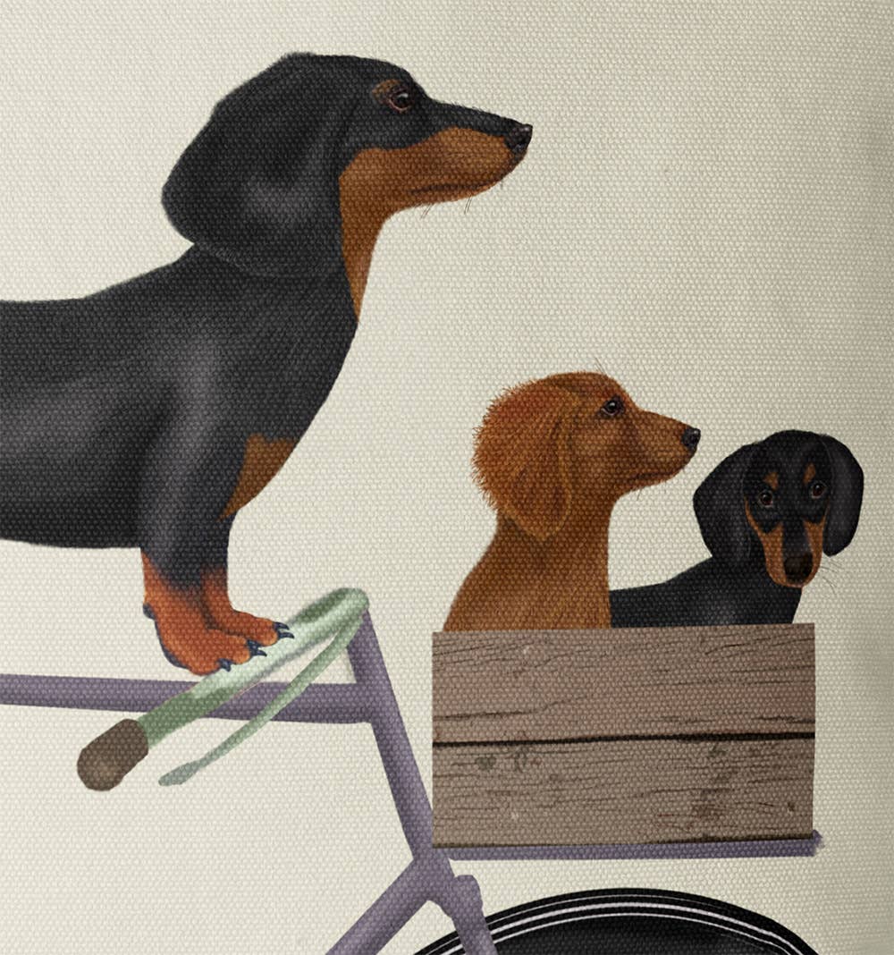 FabFunky Ltd - Wholesale Throw/Decorative Pillow - Dachshunds on Bicycle Dog Gift pillow or outdoor cushion5