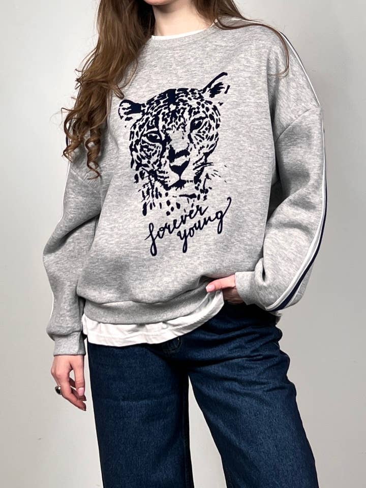 FELPA CON STAMPA JUNGLE per la vendita all'ingrosso da parte di MAXMILA PARIS