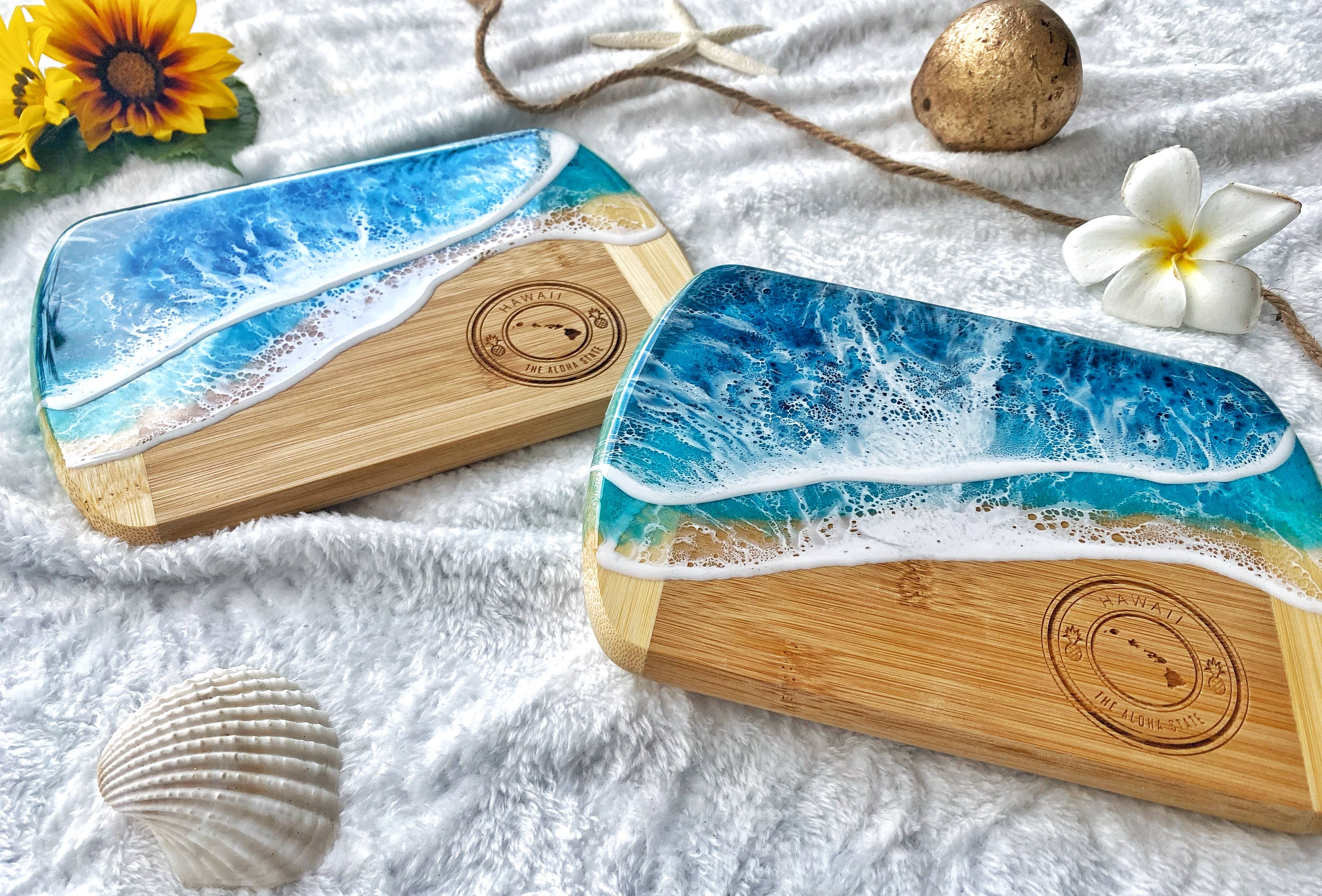 TBM Creations LLC - Wholesale Cheese Board - HAWAI'I Ocean Charcuterie board Maui made | Serving board7