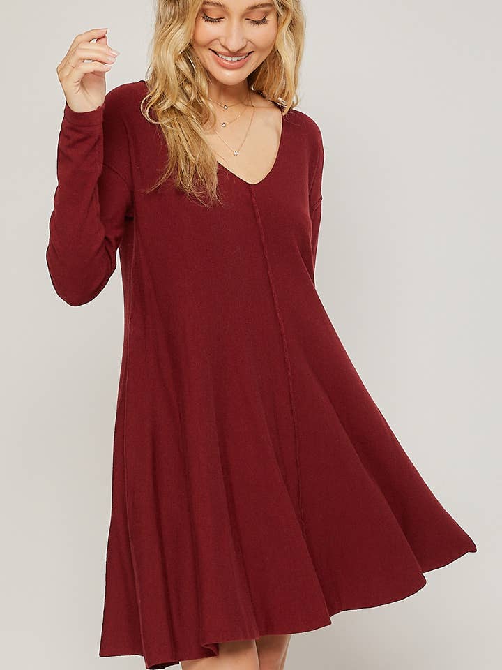 V-RINGAD SWING TRÖJA KLÄNNING för wholesale av Bluivy