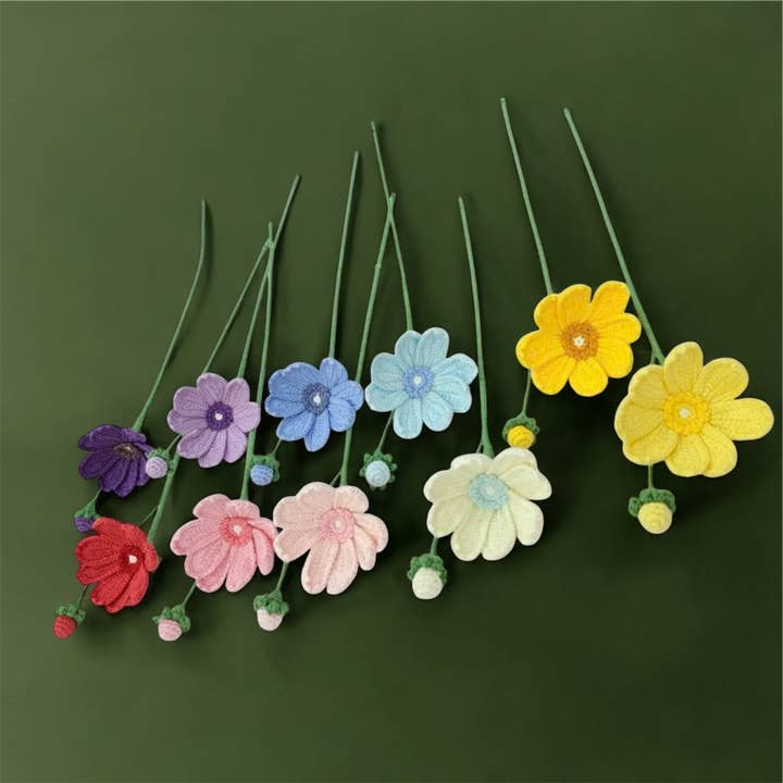 Cosmo - fleur au crochet faite à la main pour la vente par Giramisu Canada