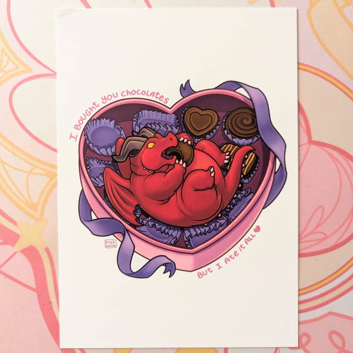 Valentine Dragon - A5 Print for wholesale by Pink Brownie