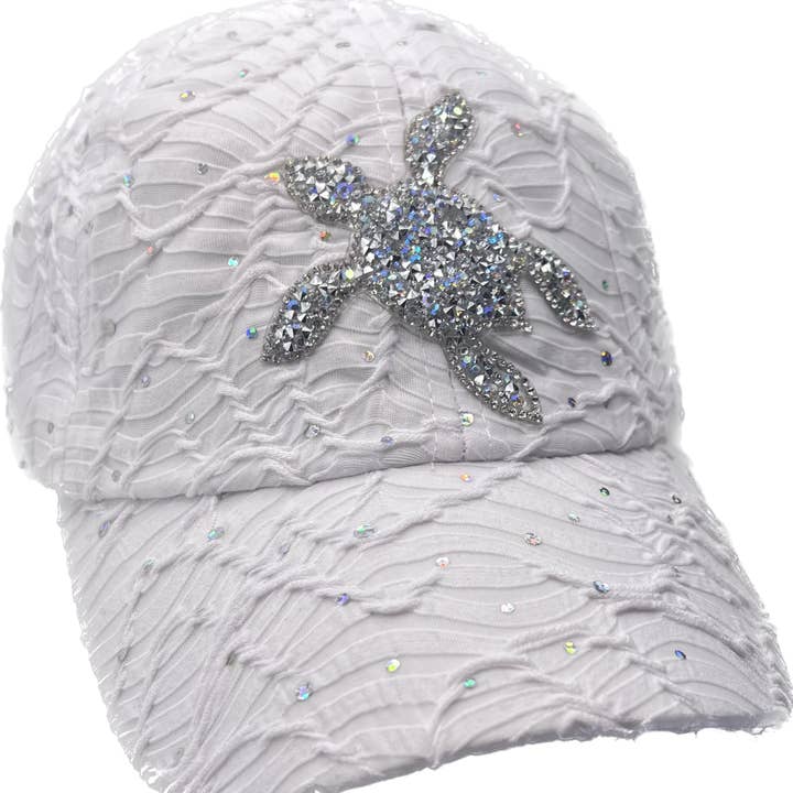 Clear Sea Turtle Crystal Glitter Hat for wholesale by The Alabama Girl
