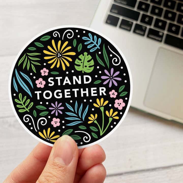 Stand Together Protest Vinyl Sticker for wholesale by Kela Designs