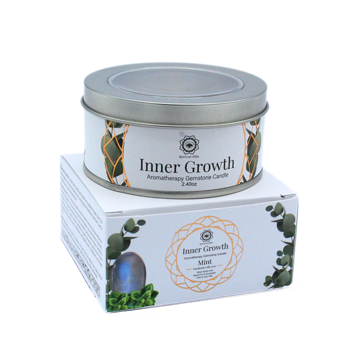 Green Tree - Wholesale Travel Candles - Green Tree Gemstone Scented Candle Inner Growth Mint 70g1