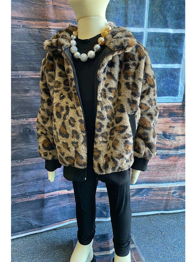 luluclothes - Wholesale Coat - Kids - Western Leopard fleece zipper grils coat DLH26433