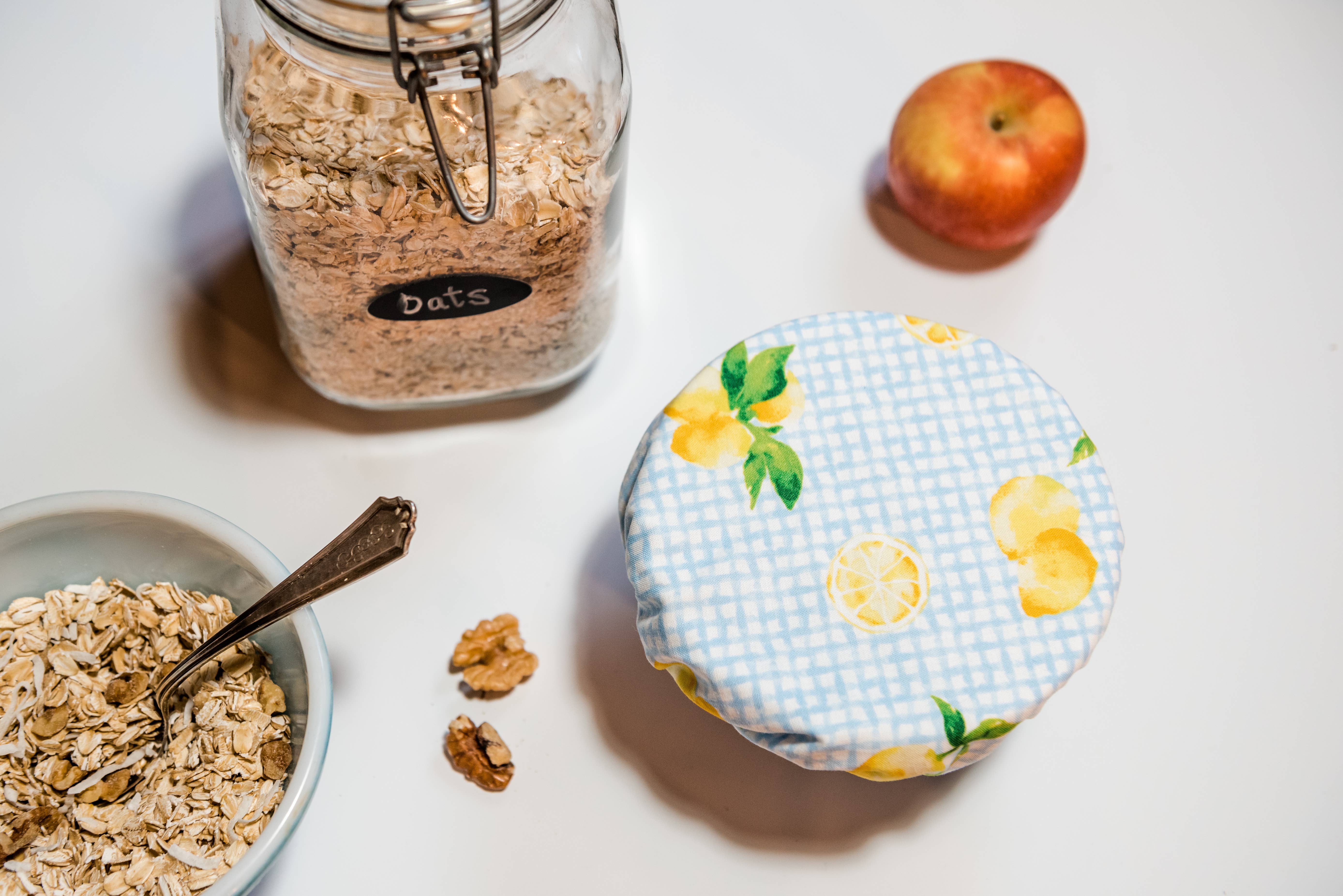 Wild Clementine Co. - Wholesale Food Storage Wrap/Bag - Reusable Dish Cover, Bowl Covers Eco Friendly- Lemon Gingham1