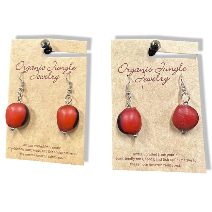 Sanyork Fair Trade - Wholesale Dangle Earrings - Peruvian Huayruro Earrings Seeds Bunch Design