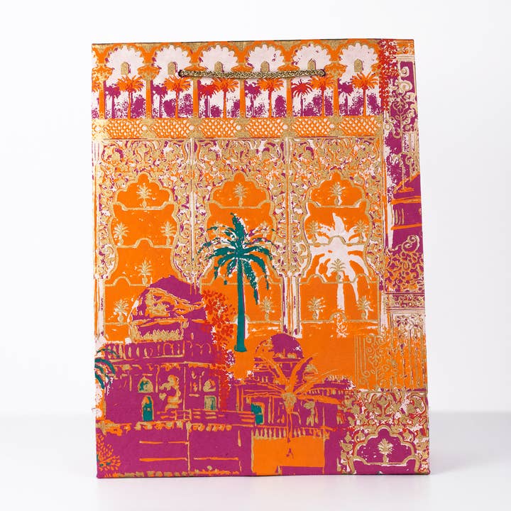 PaperSpree - Wholesale Gift Bag - Cotton Paper Gift Bag | Fushia Orange