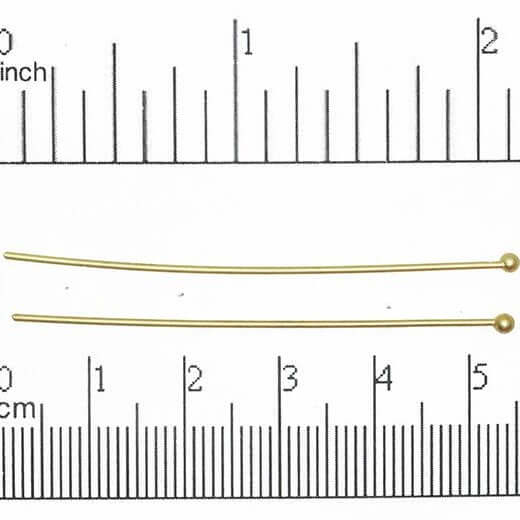 Continental Beads - Wholesale Craft Supplies - 2 Inch Head Pin with 2mm Ball made from Brass available in Multiple Finishes sold Individually - H/P2mm13