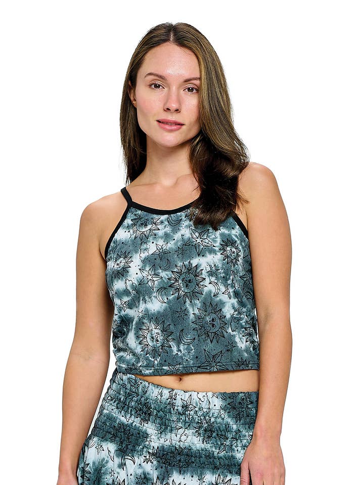 Crop top tie-dye universo per la vendita all'ingrosso da parte di Yak & Yeti
