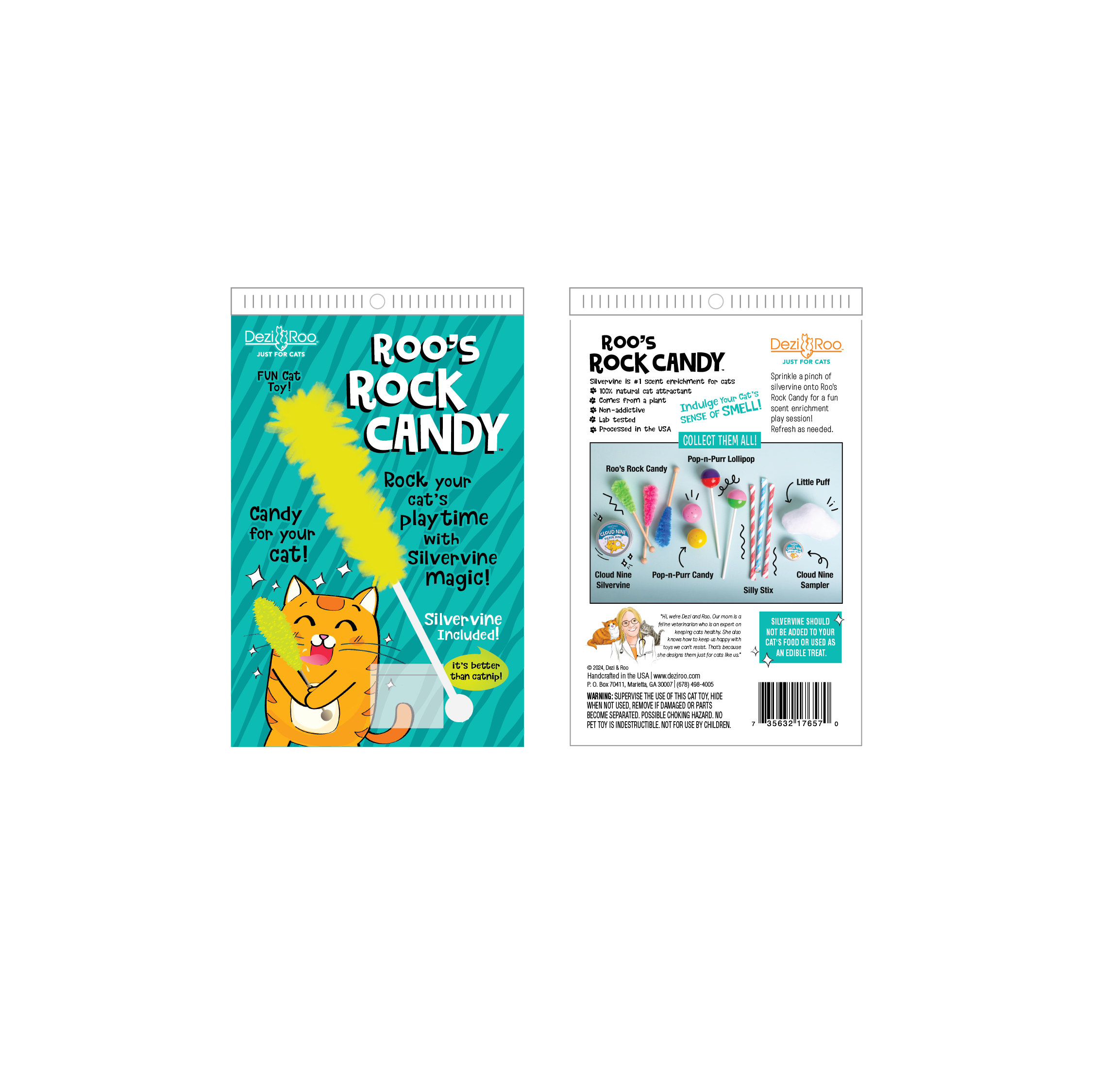 Dezi & Roo - Vente Jouet – chat - Roo's Rock Candy - Jouet pour chat inspiré des bonbons à l'enrichissement olfactif3