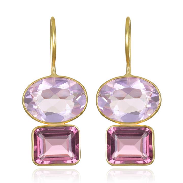 Amelia Rose Jewelry - Wholesale Dangle Earrings - Double Valencia-Blush & Rose0