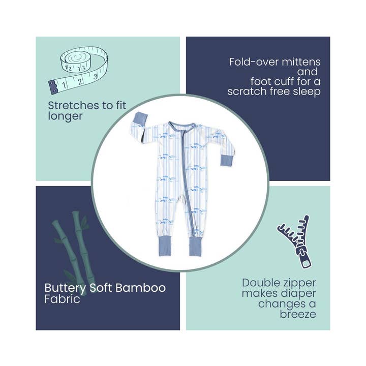 The Navy Knot - Wholesale Sleepsuit - Baby - Bamboo Baby Pajama Nautical Infant Sleepwear Coastal Outfit2