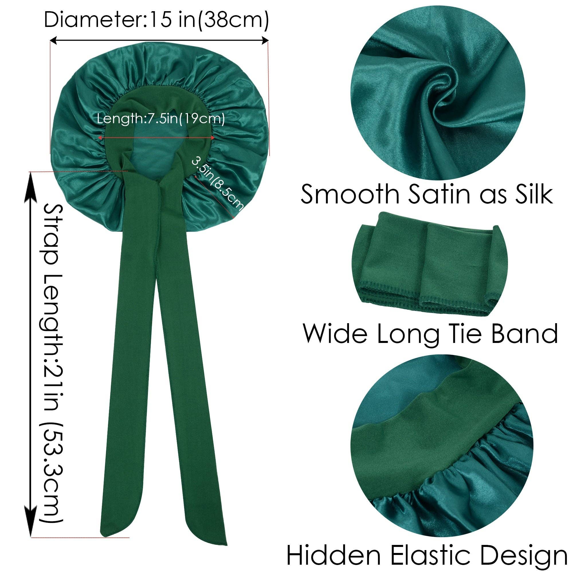 AK Brand - Vente Bonnet de nuit – femme - Bonnet en soie doublé satin avec long ruban à nouer19