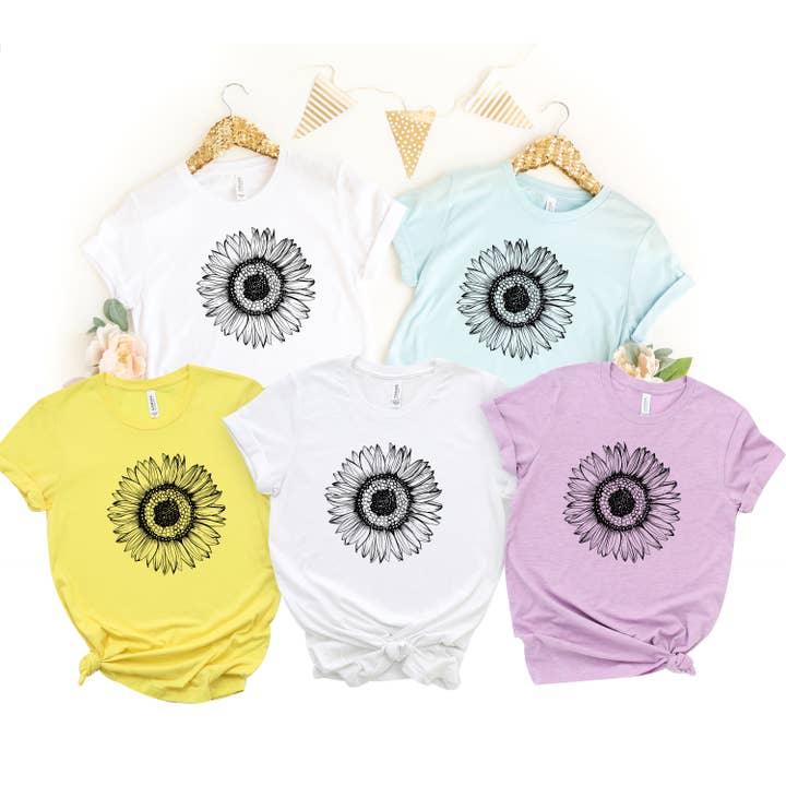 Sunflower Shirt, Sunflower Graphic Tee, Women's Fall Shirt for wholesale by Tee Story