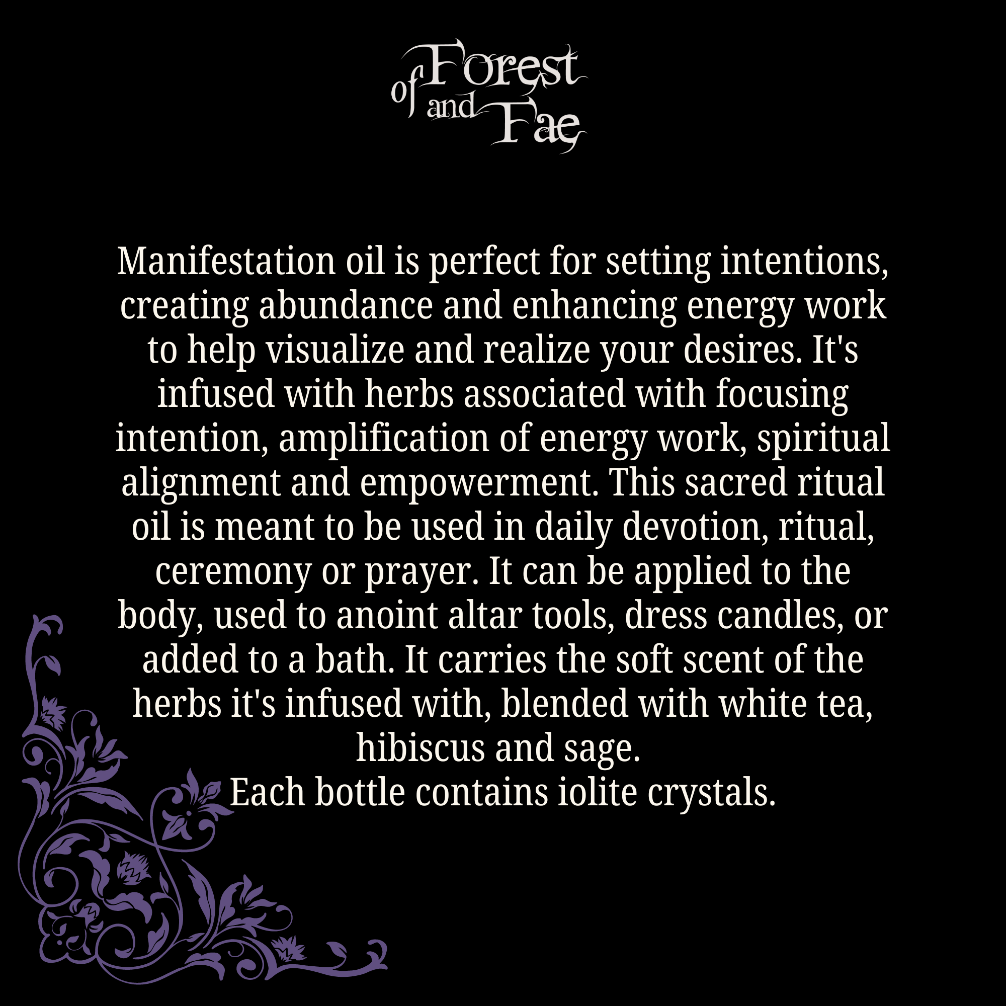 of Forest and Fae - Wholesale Meditation supplies - Manifestation Ritual Oil • Altar Oil for Intention Setting1