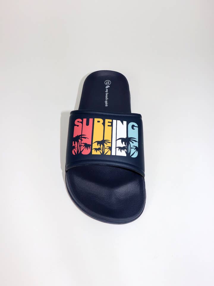 MB SMERWICK SA - Wholesale Slippers - Women's - Juniors navy surfing beach slippers T.36.41