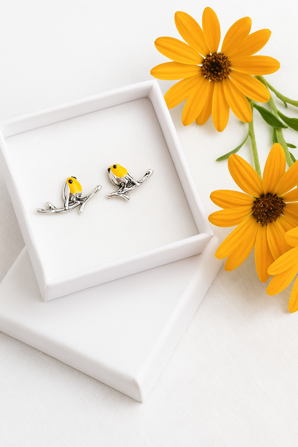 Wild & Free - Wholesale Stud/Post Earrings - Pendientes "pájaro en la rama", pendientes de pájaro0