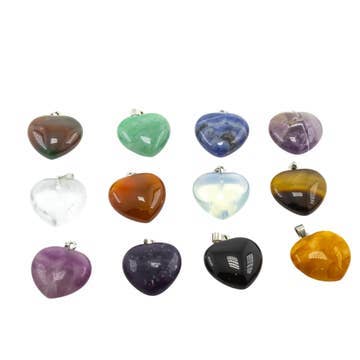 Quasar Gems USA - Venta al por mayor Abalorios/colgantes individuales - Collares con colgante de corazón de piedra preciosa3
