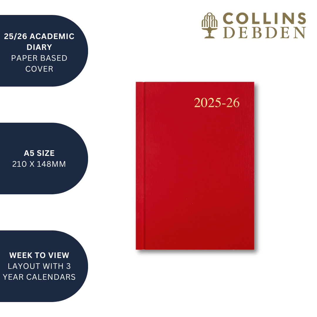 Collins Debden - Wholesale Planner - Essentials - A5 Week-to-View with Appointments Mid/Academic Year Diary Planner 2025-20269