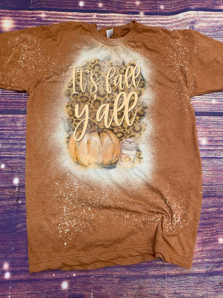 Camiseta It's Fall Y'all Bleach para venta al por mayor de Cute As A Rustic Button