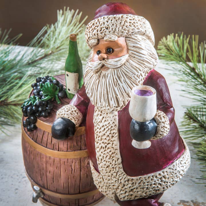 J Devlin Glass Art & Bert Anderson Collection - Wholesale Christmas Decoration - Wine Santa Figurine By Bert Anderson MB 22